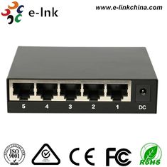 Unmanaged 5 Port Ethernet POE Switch 10 / 100 / 1000Mbps 100000 Hours MTBF DC5V/1A