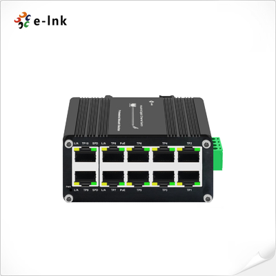 Mini 8-Port PoE Switch 802.3at Compliant Wide Temperature Range DIN-Rail