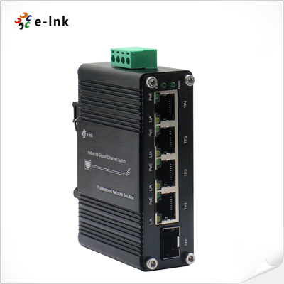 Industrial Ethernet Switch PoE+ 12-48VDC Input Power Booster 120W DIN Rail Mount
