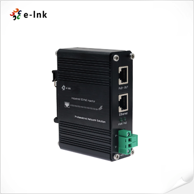 Compact Industrial 5G PoE+ Injector 30W Output 12–48V DC Input