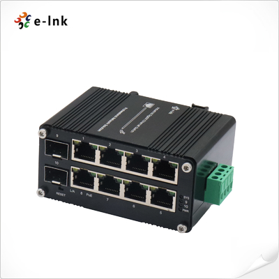 8 Port Industrial Ethernet PoE Switch Supports WEB Management 802.3x Flow Control