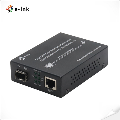 10/100/1000Base-T To 100/1000Base-F Gigabit Fiber Optic Cable Ethernet Media Converter Single Core MM