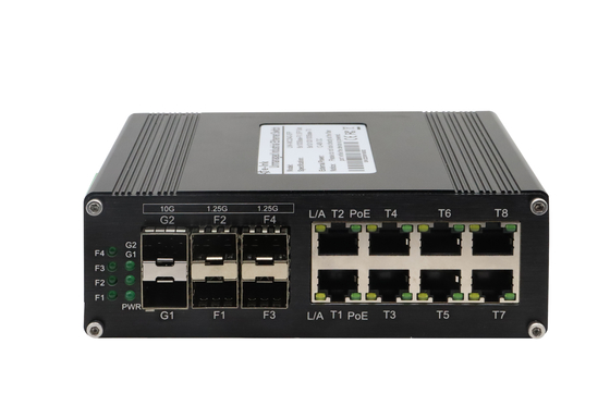 Industrial Ethernet Switch 8 PoE+ Ports Redundant Power Input 240W Budget