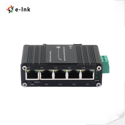 Mini Managed Industrial Ethernet Switch 12-48V DC Input IP40 Metal Housing