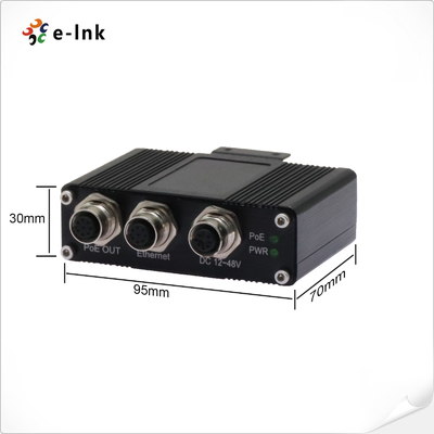 EN50155 2.5G Industrial 90W PoE Injector with Rugged M12 Connectors 12–48V