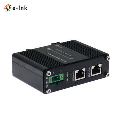 Industrial 10G PoE Injector 30m Range IEEE 8023at 12-48VDC Wide Voltage