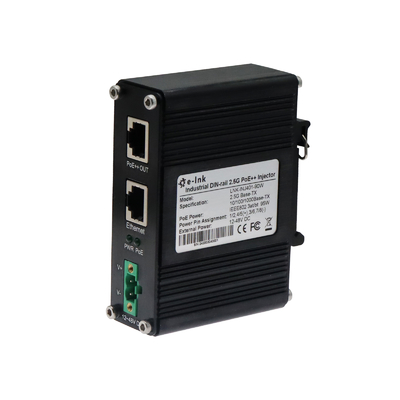 Rugged 95W Industrial 2.5G PoE++ Injector with Wide 12–48V DC Input
