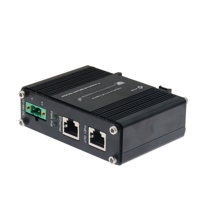 Compact Industrial 5G PoE+ Injector 30W Output 12–48V DC Input