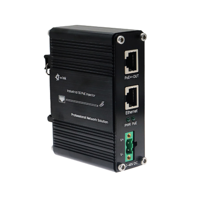 Industrial 10G PoE+ Injector 30W IEEE802.3at 12–48VDC Wide Input