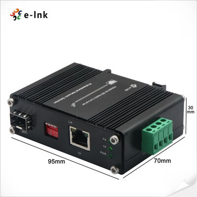 Industrial Ethernet Media Converter 10/100/1000Base-T to 100/1000Base-X SFP -40~75°C