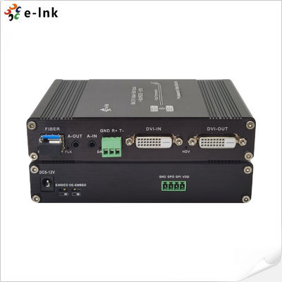 6W GPIO 1Ch 1080P Bidi DVI RS232 fiber video converter
