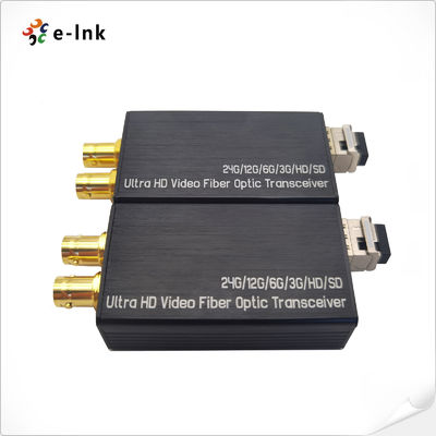 2W 12G SDI To Fiber Optic Converter 1Ch Forward Backward