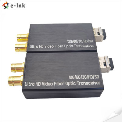 SMPTE 12G RS485 SDI To Fiber Optic Converter 15VDC With Tally Signal