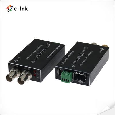محول ألياف صغير لفيديو 3G/HD-SDI مع RS485 عكسي ومخرج حلقة