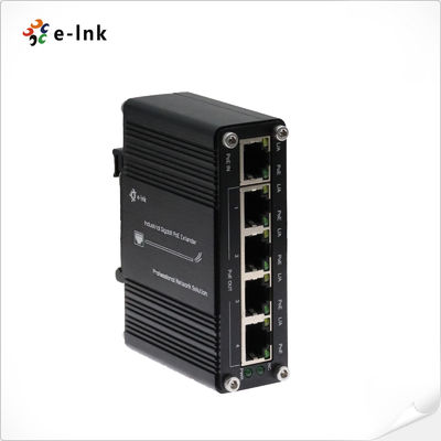 الموسع الصناعي من 1 منفذ PoE + إلى 4 منافذ Gigabit 30W IP40 DIN-Rail