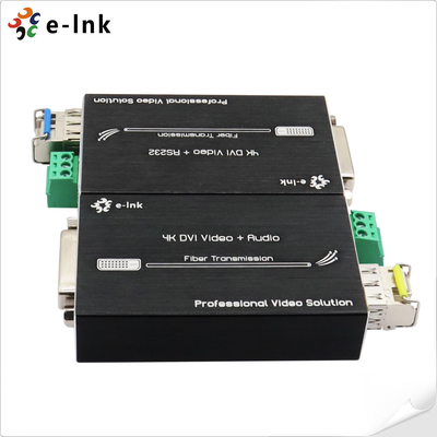 ميني 4K DVI Fiber Extender مع RS232 ، ما يصل إلى 80km مسافة الإرسال