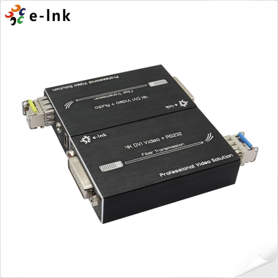 ميني 4K DVI Fiber Optic Extender مع الصوت تصل إلى 80km مدى الإرسال